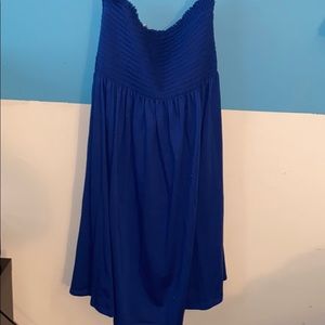 Blue Strapless Sun Dress | Pool Cover Up